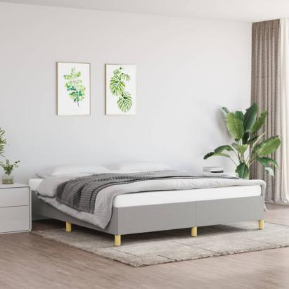 Cadru de pat box spring, gri deschis, 180x200 cm, textil GartenMobel Dekor