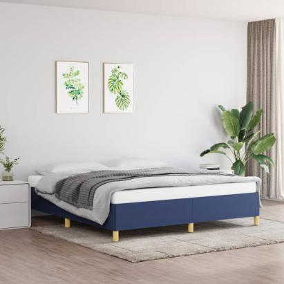 Cadru de pat box spring, albastru, 180x200 cm, textil GartenMobel Dekor