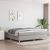 Cadru de pat box spring, gri deschis, 200x200 cm, textil GartenMobel Dekor