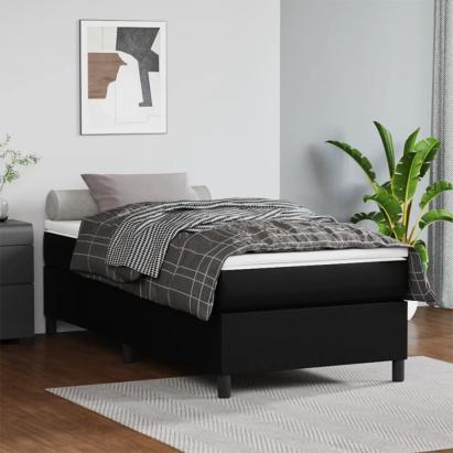 Cadru de pat box spring, negru, 100x200 cm, piele ecologică GartenMobel Dekor