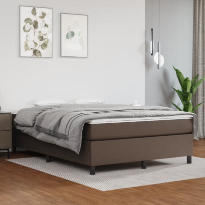Cadru de pat box spring, maro, 140x190 cm, piele ecologică GartenMobel Dekor