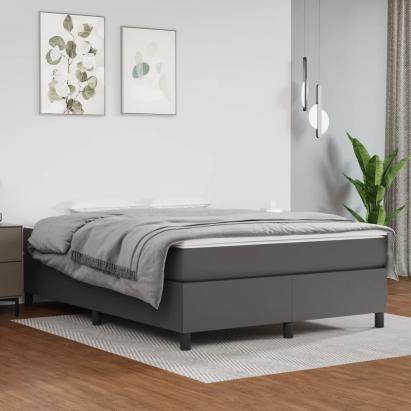 Cadru de pat box spring, gri, 140x190 cm, piele ecologică GartenMobel Dekor