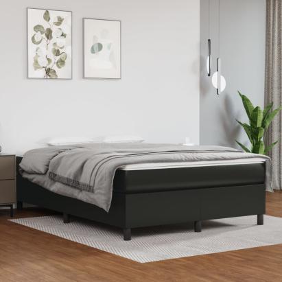 Cadru de pat box spring, negru, 140x200 cm, piele ecologică GartenMobel Dekor