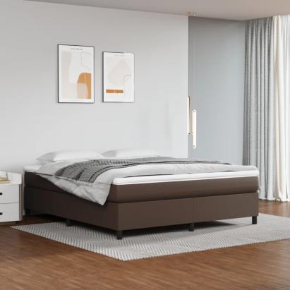 Cadru de pat box spring, maro, 160x200 cm, piele ecologică GartenMobel Dekor