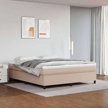 Cadru de pat box spring, cappuccino, 160x200cm, piele ecologică GartenMobel Dekor