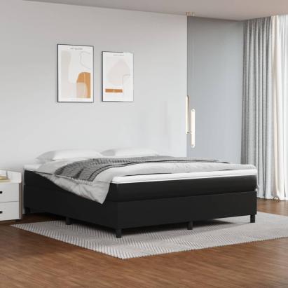 Cadru de pat box spring, negru, 180x200 cm, piele ecologică GartenMobel Dekor