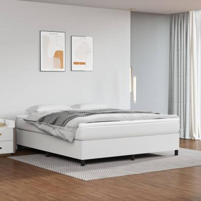 Cadru de pat box spring, alb, 180x200 cm, piele ecologică GartenMobel Dekor