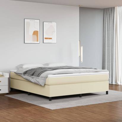 Cadru de pat box spring, crem, 180x200 cm, piele ecologică GartenMobel Dekor