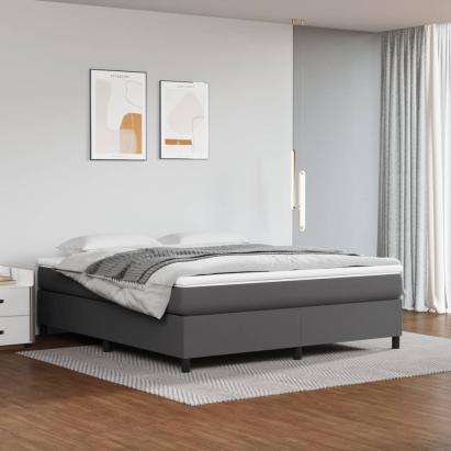 Cadru de pat box spring, gri, 180x200 cm, piele ecologică GartenMobel Dekor