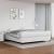 Cadru de pat box spring, alb, 200x200 cm, piele ecologică GartenMobel Dekor
