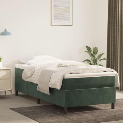 Cadru de pat box spring, verde închis, 100x200 cm, catifea GartenMobel Dekor
