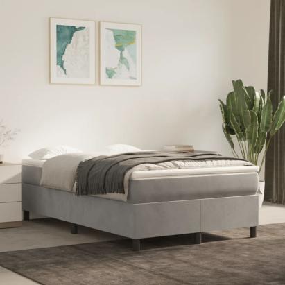 Cadru de pat box spring, gri deschis, 120x200 cm, catifea GartenMobel Dekor