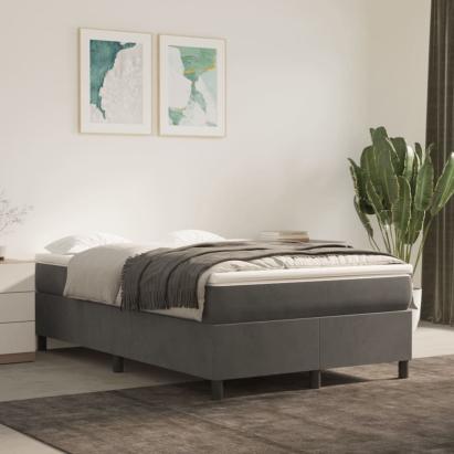 Cadru de pat box spring, gri închis, 120x200 cm, catifea GartenMobel Dekor