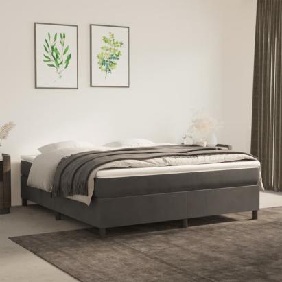 Cadru de pat box spring, gri închis, 180x200 cm, catifea GartenMobel Dekor