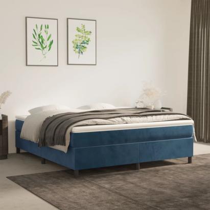 Cadru de pat box spring, albastru închis, 180x200 cm, catifea GartenMobel Dekor