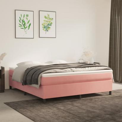 Cadru de pat box spring, roz, 180x200 cm, catifea GartenMobel Dekor