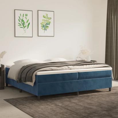 Cadru de pat box spring, albastru închis, 200x200 cm, catifea GartenMobel Dekor