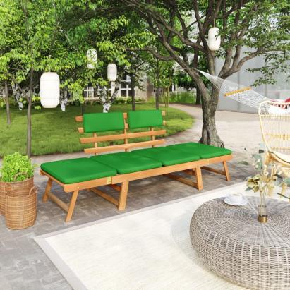 Bancă de grădină cu perne 2-în-1, 190 cm, lemn masiv acacia GartenMobel Dekor