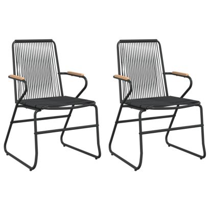 Scaune de grădină, 2 buc., negru, 58x59x85,5 cm, ratan PVC GartenMobel Dekor