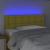Tăblie de pat cu LED, verde, 90x5x78/88 cm, textil GartenMobel Dekor