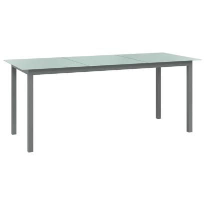 Masă de grădină, gri deschis, 190x90x74 cm, aluminiu și sticlă GartenMobel Dekor