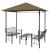 Pavilion grădină masă/bănci, gri taupe, 2,5x1,5x2,4 m, 180 g/m²	 GartenMobel Dekor