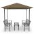Pavilion grădină masă/bănci, gri taupe, 2,5x1,5x2,4 m, 180 g/m²	 GartenMobel Dekor