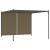 Pergolă grădină cu acoperiș retractabil gri taupe 3x3m 180 g/m² GartenMobel Dekor