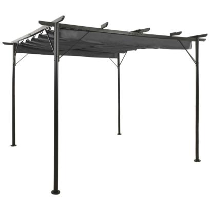 Pergolă cu acoperiș retractabil, antracit, 3x3m, oțel, 180 g/m² GartenMobel Dekor