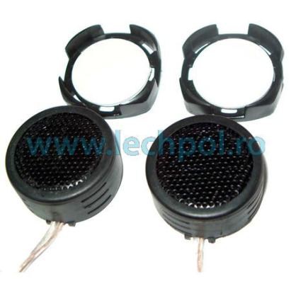 Set 2 Difuzoare Tweeter Auto Inalte cu Filtre si Crossover Incorporat, Titanium Hi-Fi, Putere Maxima 500W, 2.8V