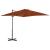 Umbrelă suspendată cu stâlp aluminiu, cărămiziu, 250x250 cm GartenMobel Dekor