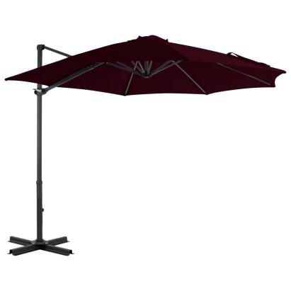 Umbrelă suspendată cu stâlp din aluminiu, roșu, 300 cm GartenMobel Dekor