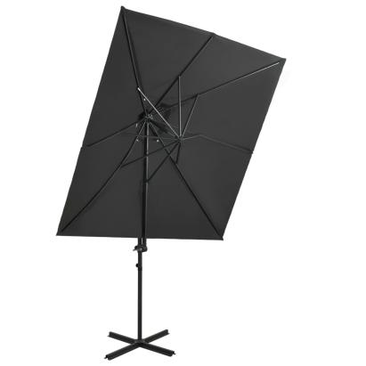 Umbrelă suspendată cu înveliș dublu, antracit, 250x250 cm GartenMobel Dekor