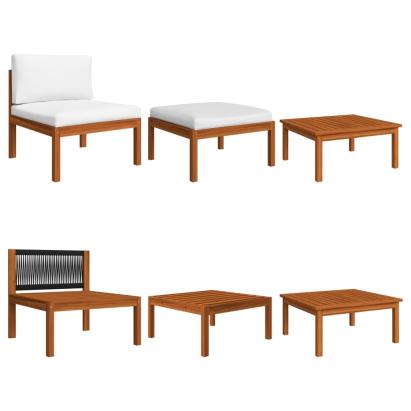 Set mobilier de grădină cu perne, 3 piese, lemn masiv de acacia GartenMobel Dekor