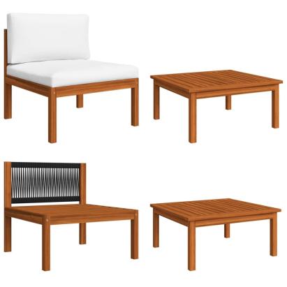 Set mobilier de grădină cu perne, 2 piese, lemn masiv acacia GartenMobel Dekor