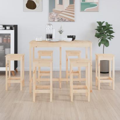 Set mobilier de bar, 7 piese, lemn masiv de pin GartenMobel Dekor