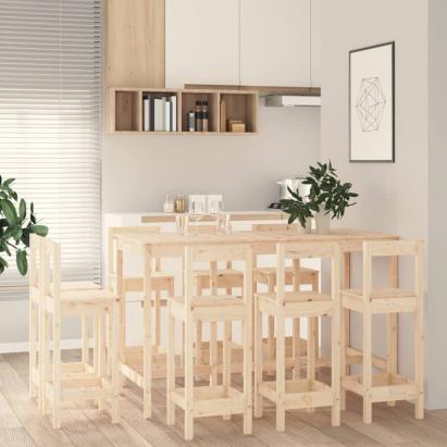 Set mobilier de bar, 9 piese, lemn masiv de pin GartenMobel Dekor