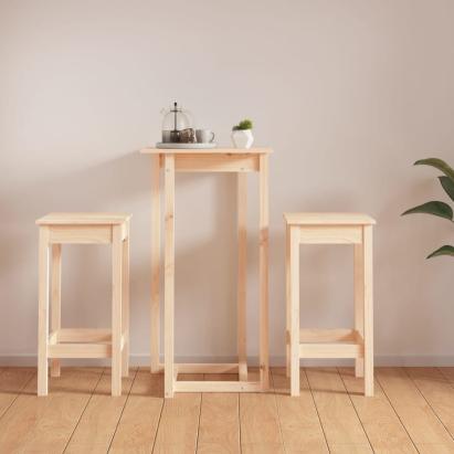 Set mobilier de bar, 3 piese, lemn masiv de pin GartenMobel Dekor