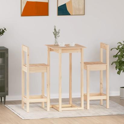 Set mobilier de bar, 3 piese, lemn masiv de pin GartenMobel Dekor