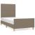Cadru de pat cu tăblie, gri taupe, 90x200 cm, textil GartenMobel Dekor