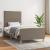 Cadru de pat cu tăblie, gri taupe, 90x200 cm, textil GartenMobel Dekor