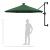 Umbrelă soare LED montaj pe perete stâlp metal verde 300 cm GartenMobel Dekor