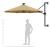 Umbrelă soare LED montaj pe perete stâlp metal gri taupe 300cm GartenMobel Dekor