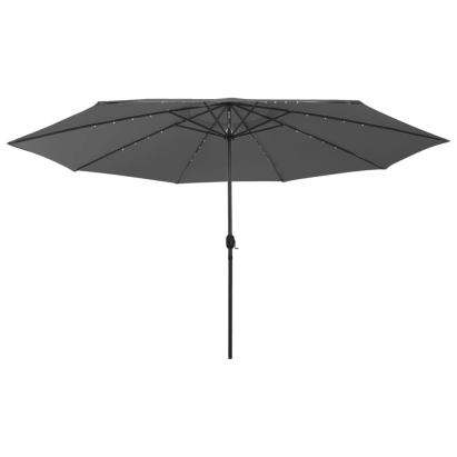Umbrelă de soare exterior LED-uri & stâlp metal antracit 400 cm GartenMobel Dekor