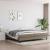 Cadru de pat box spring, gri taupe, 200x200 cm, textil GartenMobel Dekor