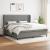 Pat box spring cu saltea, gri închis, 200x200 cm, textil GartenMobel Dekor
