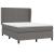 Pat box spring cu saltea, gri, 140x200 cm, piele ecologică GartenMobel Dekor