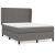 Pat box spring cu saltea, gri, 140x200 cm, piele ecologică GartenMobel Dekor