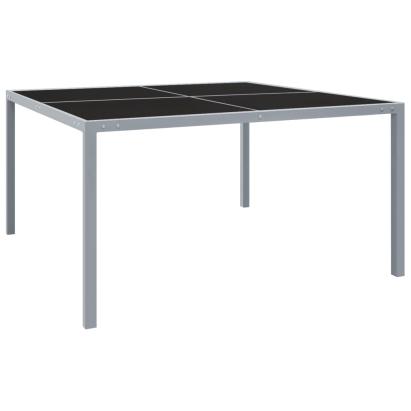Masă de grădină, gri, 130x130x72 cm, oțel și sticlă GartenMobel Dekor