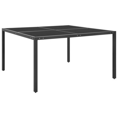 Masă de grădină, antracit, 130x130x72 cm, oțel și sticlă GartenMobel Dekor